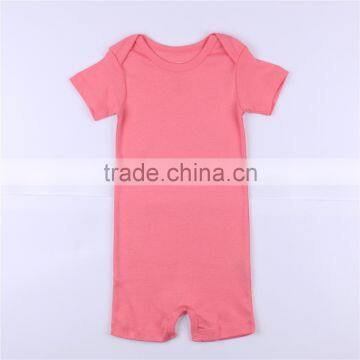 Hot Sale Wholesale Short Sleeve 100% Cotton Baby Jumpsuit Solid Color Baby Rompers Infant Clothes photo-4