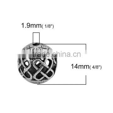 Zinc Based Alloy Spacer Beads Round Antique Silver Cross photo-2