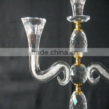 Wedding Decorative Candelabra,Crystal With Golden Metal Candle Holder photo-4