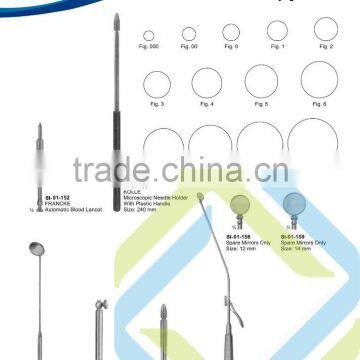 9 Blood Lancets & Laryngeal Mirrors