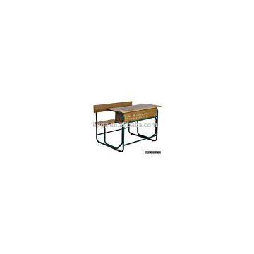 double student desk and chair