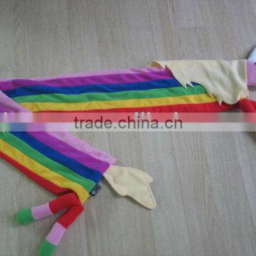 winter polar fleece rainbow scarf