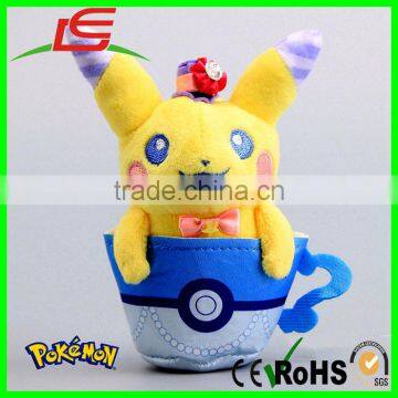 Wholesale 5inch Plush Toy Male Pikachu in Cup Soft Doll