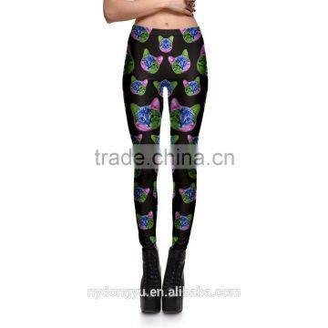 pink blue cat joggingyoga legging capris/morning xg plus size fitness training athletic legging/ sports pants