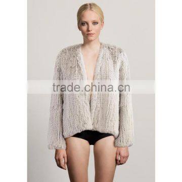 SJ433-01 Australia Design Rabbit Fur Jacket for Woman