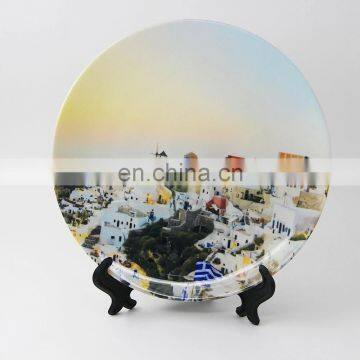 8 inch white ceramic moon plates with sublimation coating for printing