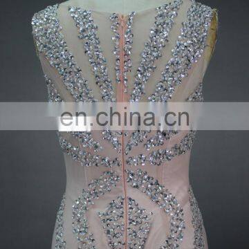 ED Real Sample Sleeveless High Collar Beads See-through Back Evening Dress photo-5