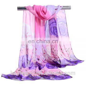 wholesale new woman fashion scarf shawl dubai flower print chiffon pashmina