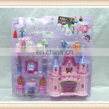 cheap plastic castle toy with furniture toy christmas toy