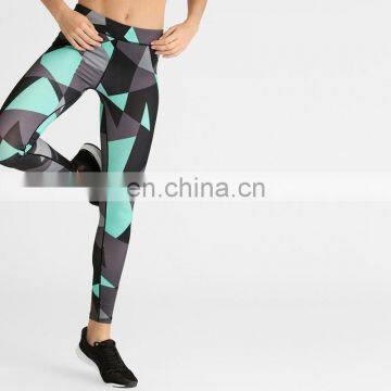 OEM Female Cheap Slim Tights Pants High Waist Gym Clothing Fitness Yoga Sports Compression Leggings Fitness Custom Print Design photo-2