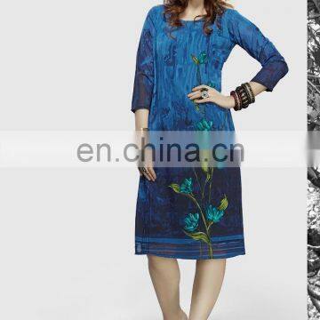 Digital Printed Blue Kurti / Western Tunic / Girls kurti