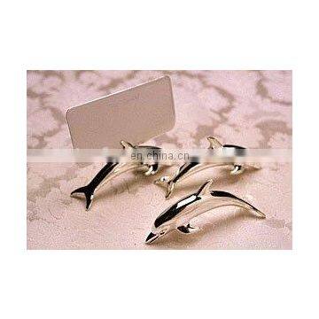 Silver Dolphin Placecard Holder