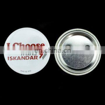 tin metal button badge with logo printing