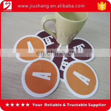 Hot sale letter printing thin cork cardboard coaster for beverage