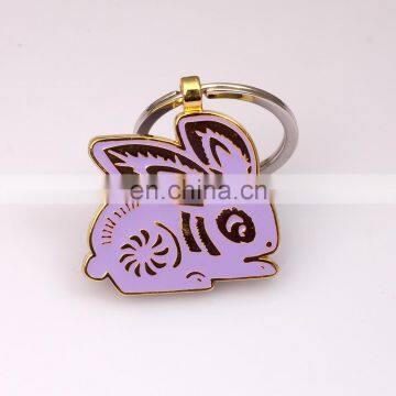 promotional metal cute rabbit animal keychain