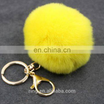 Various Colors Fashion Cute Ball Keychain Rabbit Fox Fur Pompom photo-5