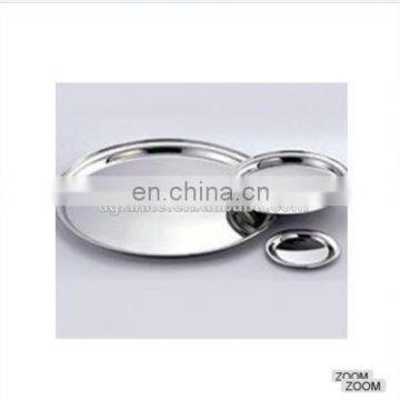 High Quality 304 Stainless steels Sheet Metal Stamping Round Polished Stainless Steel Used Food ServingTray