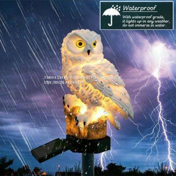 European Style Retro Resin Solar Simulation Owl Garden to Insert Small Night Light Garden Crafts Place photo-2