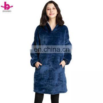 Super Soft multifunction Blanket Wearable Reversible Hoodie with Giant Packet Sherpa Comfortable Warm Soft TV Snuggie Blanket