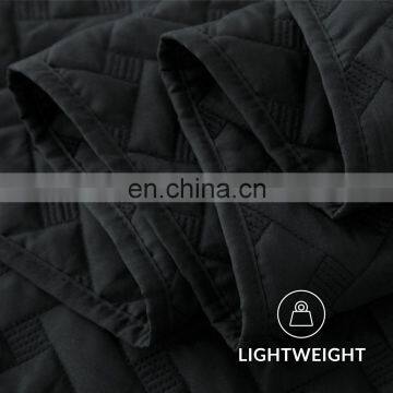 Wholesale European Custom Reversible Anti Wrinkle Color Oeko-tex Woven Solid Plain Queen Size King Quilt Set For Home photo-5