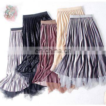 2020 New Arrivals Autumn Winter Women Reversible Pleated Casual Skirts Ladies Irregular Skirts Women Fashion Skirts photo-2