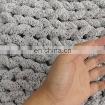 2020 Nordic style chenille thickened lambskin twist knit blanket