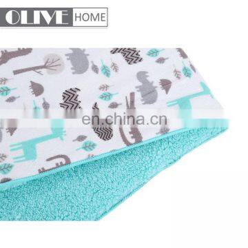 Custom Lightweight Cute Animal Printed Minky Sherpa Throw Double Sides Baby Blankets For Winter photo-5