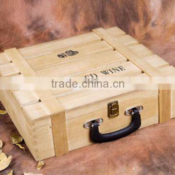 Accept custom varnished pine wooden 4 bottles wine packaging box,wine gift boxes