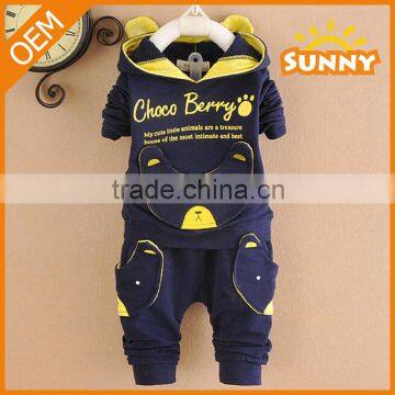 OEM Design Korean Pattern 2pcs Baby Girls Clothes Cotton Clothes Baby Boys Sports Suit