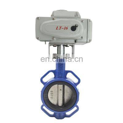 Bundor ANSI BS DIN JIS Electric Price PN16 Motor Operated Wafer Butterfly Valve