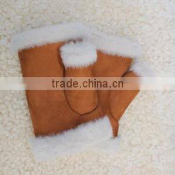 wholesale sheepskin warm fingerless gloves