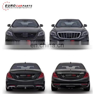 2018year- S class W222 S63/S65 body kit B700 upgrade to B900 front bumper front lip rear diffuser with exhaust tips