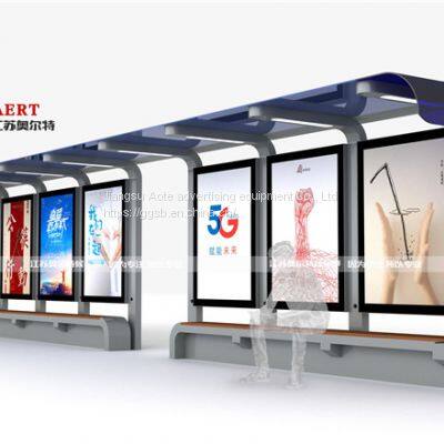 Outdoor LCD advertising machine bus stop sign aluminum profile bus shelter billboard customization