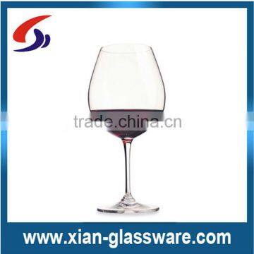 Promotional wholesale hand made clear balloon goblet/high quality short stemmed wine glass