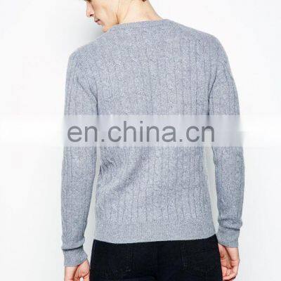 Mens Cable Knit Cashmere Pullover Tops photo-2