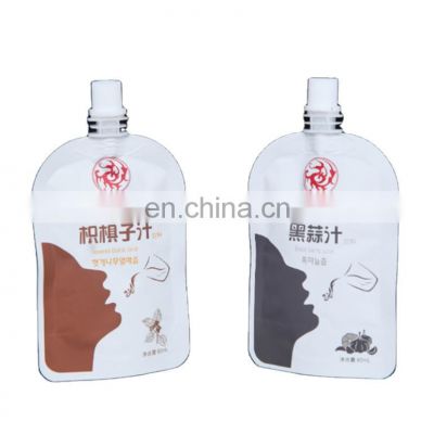 Printed stand up pouch with suction nozzle/ screw top plastic bag