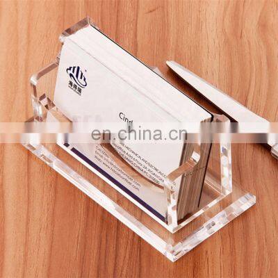 Customized Slanted Acrylic Name Card Box Plastic Acrylic Business Card Holder Case