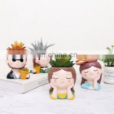 Resin Flower Pots & Planters Home Decor Vase Cartoon Character Succulent Flower Pot