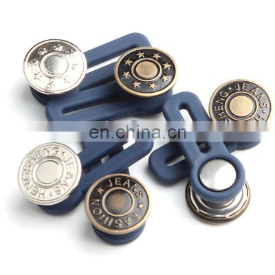 Free Sewing Buttons Adjustable Disassembly Retractable Jeans Waist Button Metal Extended Buckles Pant Waistband Expander