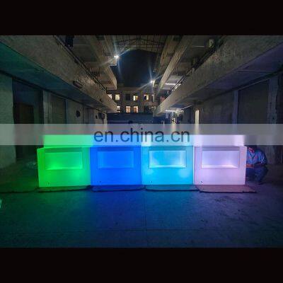 LED Glowing Corner Bar Chairs Stools Bar Furniture Desk Table Bar Counter Furniture Set Waterproof for Sale