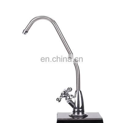 Brass Goose Neck Chromed Purified Water Drinking Water Faucet Kitchen Faucets