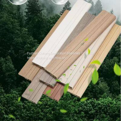 7 cm hidden nail pvc baseboard stone plastic floor waterproof corner line Foshan wholesale black and white wood grain plastic foot line