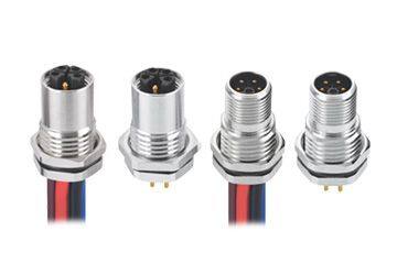 M12 L-Code Cable Cordset and M12 L-Code Panel Connectors