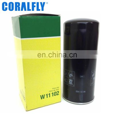 Coralfly Oil filrer w11102 /23 w11102 /3 w11102/36 filtro do oleo w11102 4 w11102/7 w11102/4