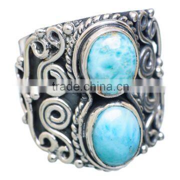 Rare Larimar 925 Sterling Silver Ring Ring,925 sterling silver jewelry wholesale,JEWELRY EXPORTER