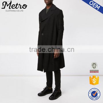 OEM new style long black single breasted fancy long coat for men