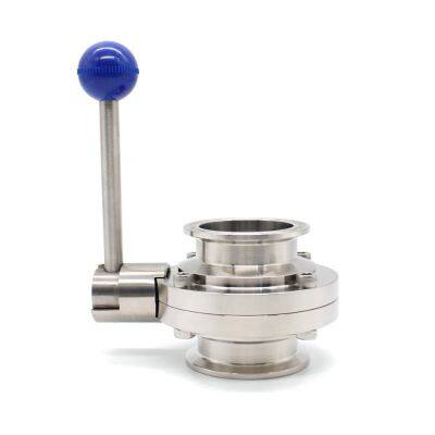 Food Grade Stainless Steel Butterfly Valve Welded Manual Sanitary Welding Powder Butterfly Valve for Milk Tank photo-4