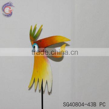 crafts of metal birds head decoration for garden stakes