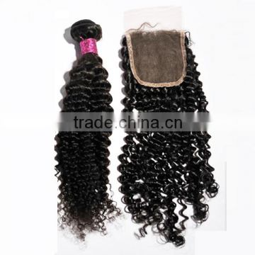 Wholesale silk base cheap virgin hair bundles with lace closure