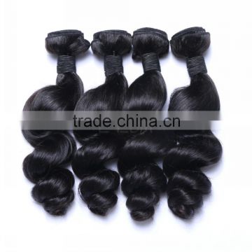 Indian tangle free no shed loose wave virgin hair weaving natural color